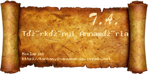 Tárkányi Annamária névjegykártya