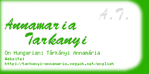annamaria tarkanyi business card